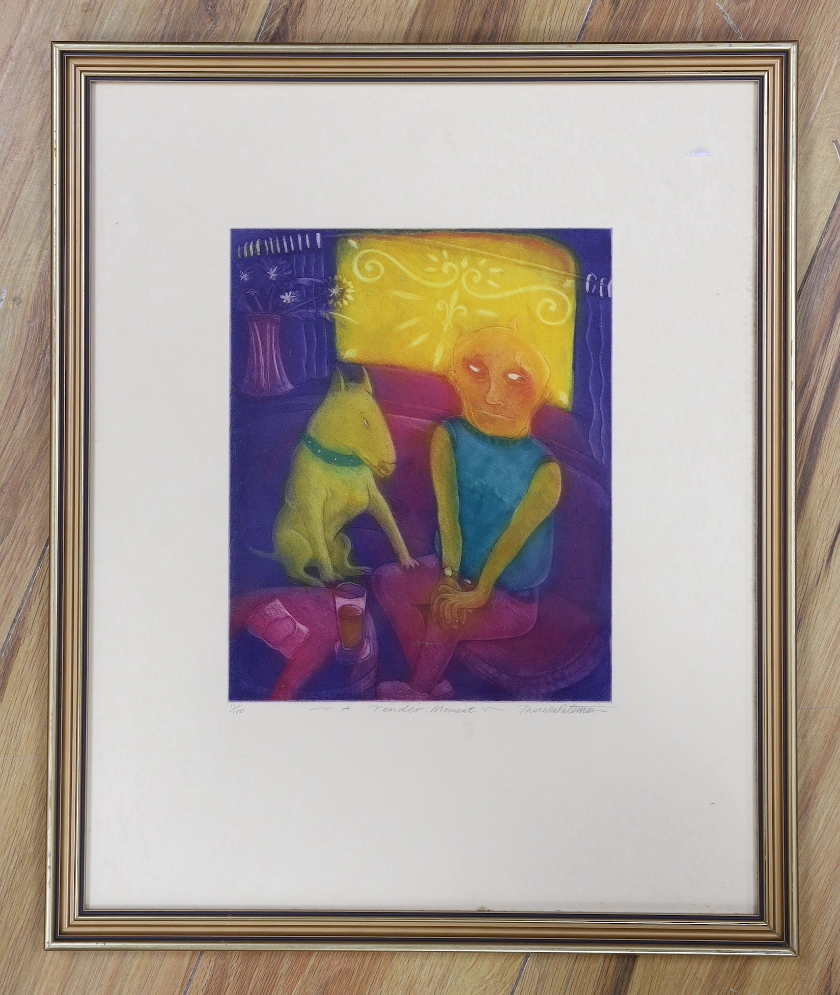 Theresa Pateman (Contemporary), limited edition print, ‘A Tender Moment’, signed in pencil, 11/100, 25 x 20cm